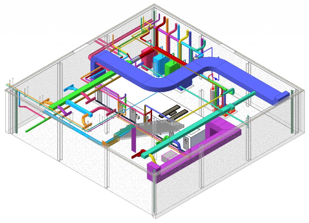 Coordinated BIM model of building MEP systems